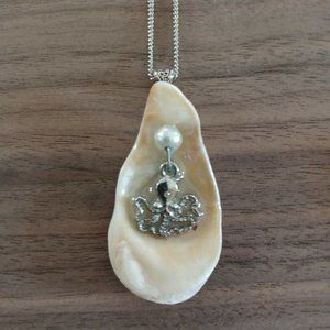 Handcrafted Oyster Shell Necklace with Octopus